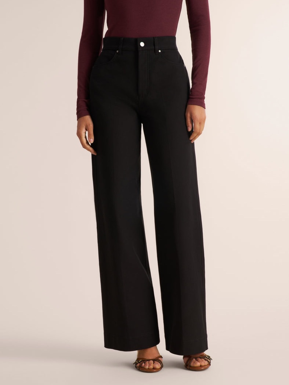 M.M.LaFleur Milo All-Day Wide Leg Jeans Black Organic Cotton Size 12 NWT